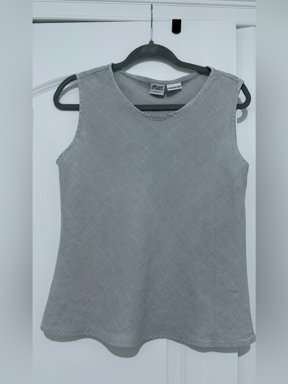 CP Shades Light Green Irish Linen Scoop Neck Tank